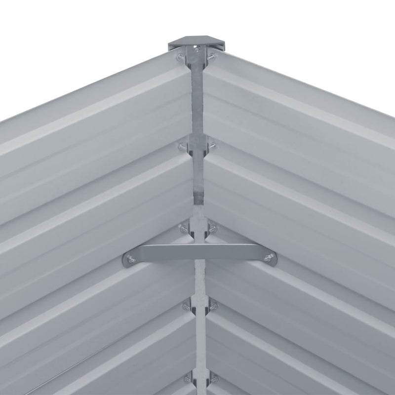 Strat înălțat de grădină, gri, 400x80x45 cm, oțel galvanizat