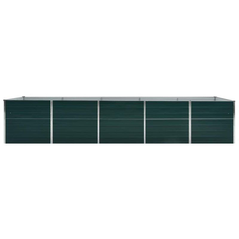 Strat înălțat de grădină, verde, 400x80x45 cm, oțel galvanizat