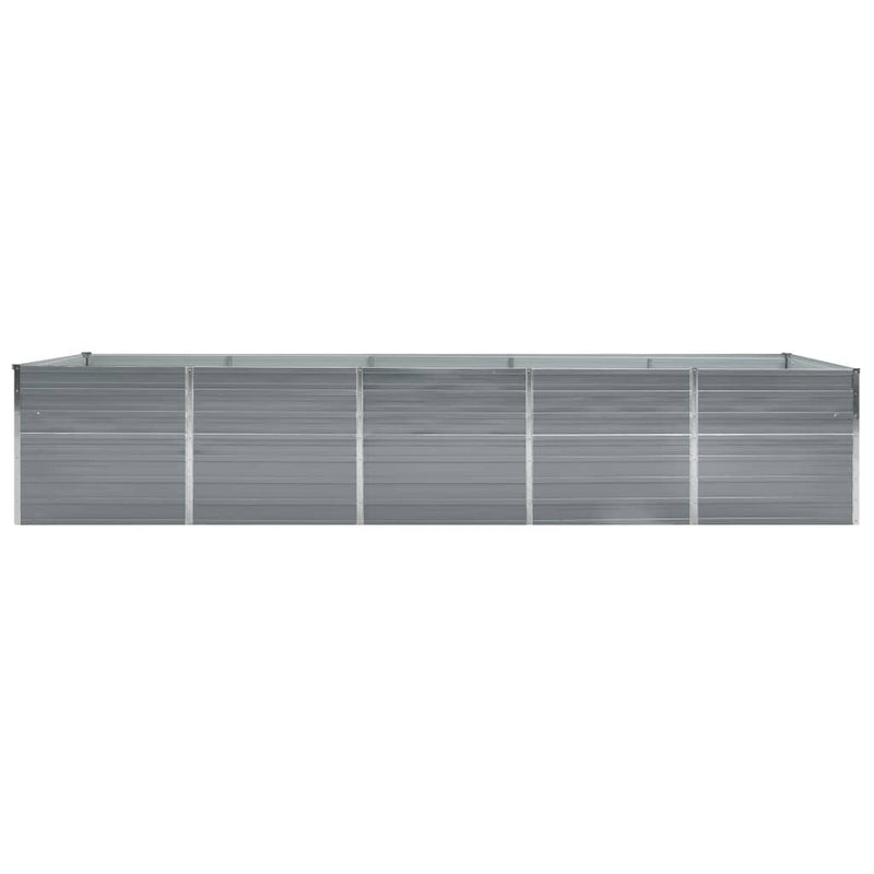 Strat înălțat de grădină, gri, 400x80x77 cm, oțel galvanizat
