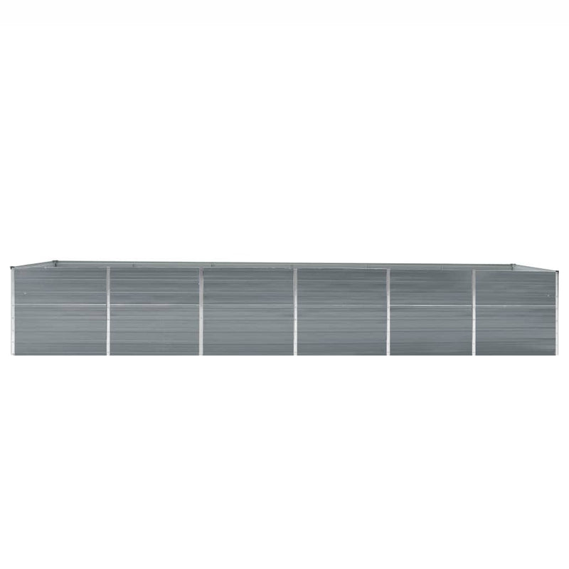 Strat înălțat grădină, gri, 480x80x77 cm, oțel galvanizat