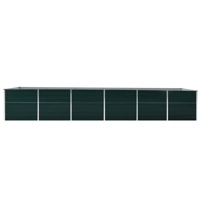 Strat înălțat de grădină, verde, 480x80x77 cm, oțel galvanizat