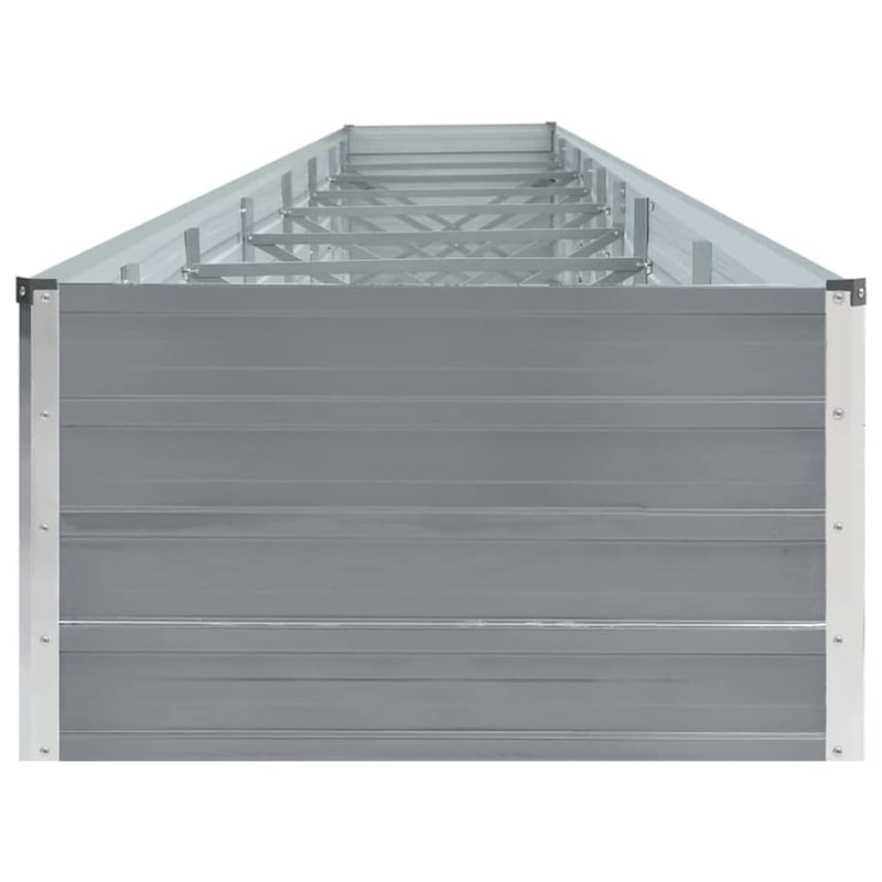 Strat înălțat de grădină, gri, 600x80x45 cm, oțel galvanizat