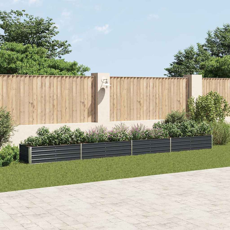 Strat înălțat de grădină antracit 600x80x45 cm oțel galvanizat