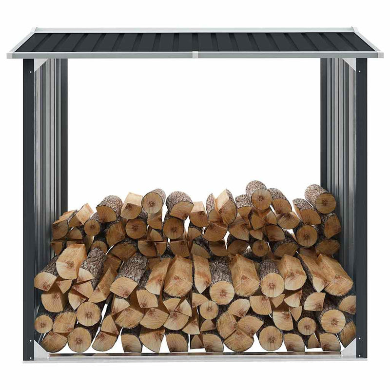 Șopron depozitare lemne antracit 172x91x154 cm oțel galvanizat