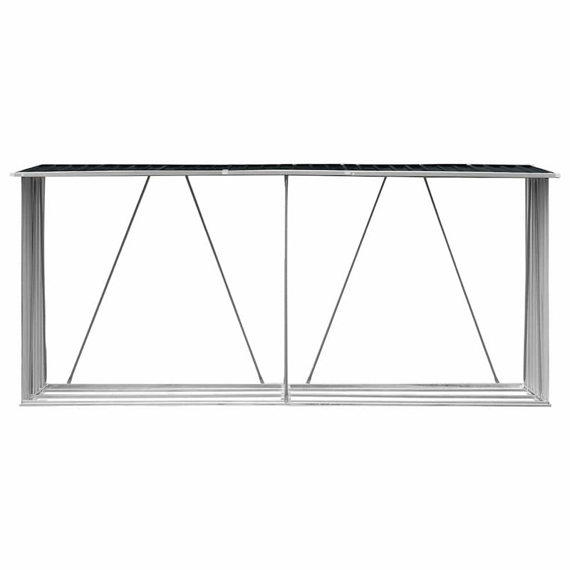 Șopron depozitare lemne antracit 330x84x152 cm oțel galvanizat