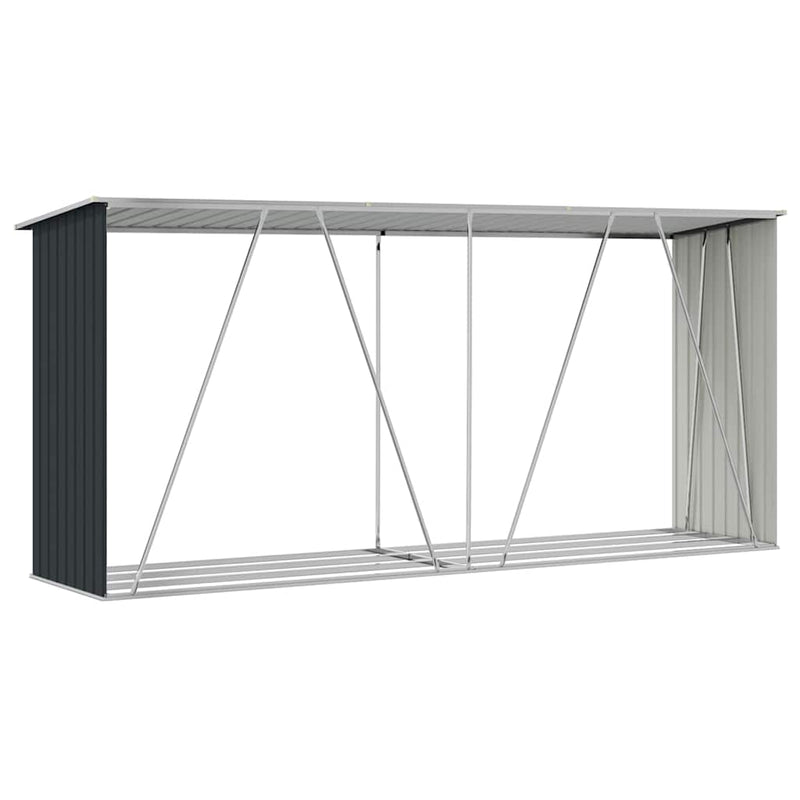 Șopron depozitare lemne antracit 330x84x152 cm oțel galvanizat