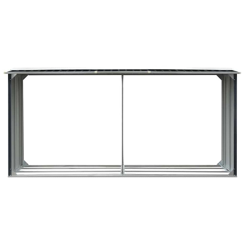 Șopron depozitare lemne antracit, 330x92x153 cm oțel galvanizat