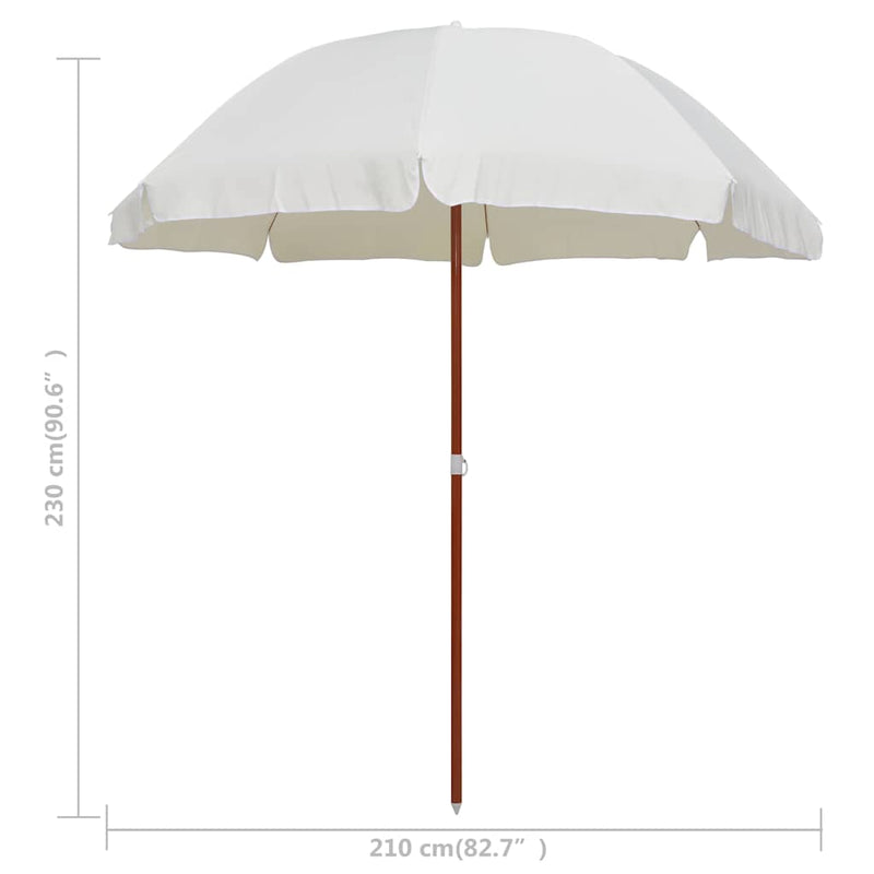 Umbrelă de soare cu stâlp din oțel, nisipiu, 240 cm
