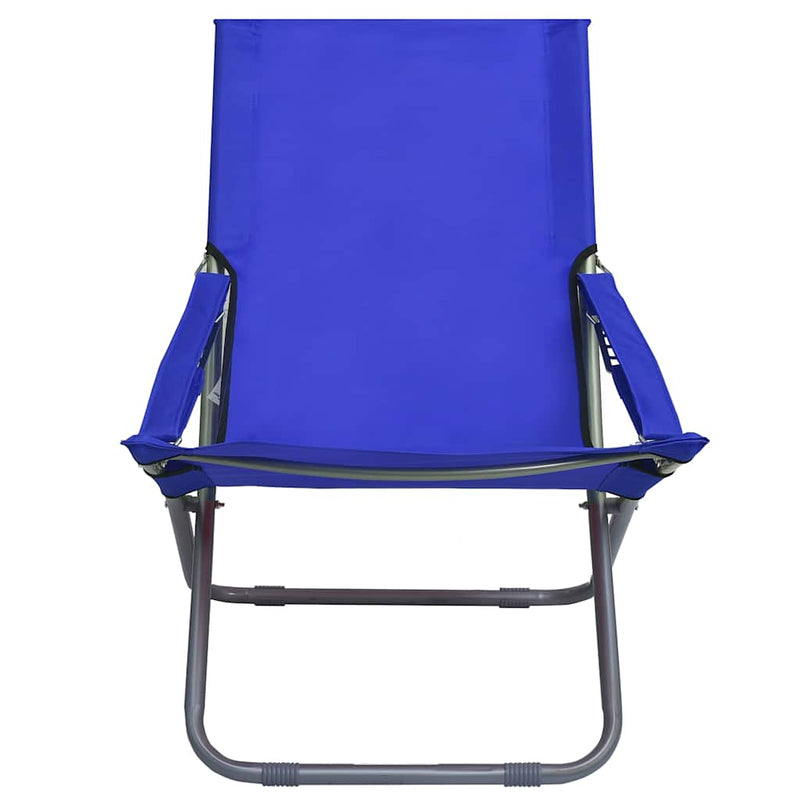 Scaune pliante 2 buc. Material textil albastru