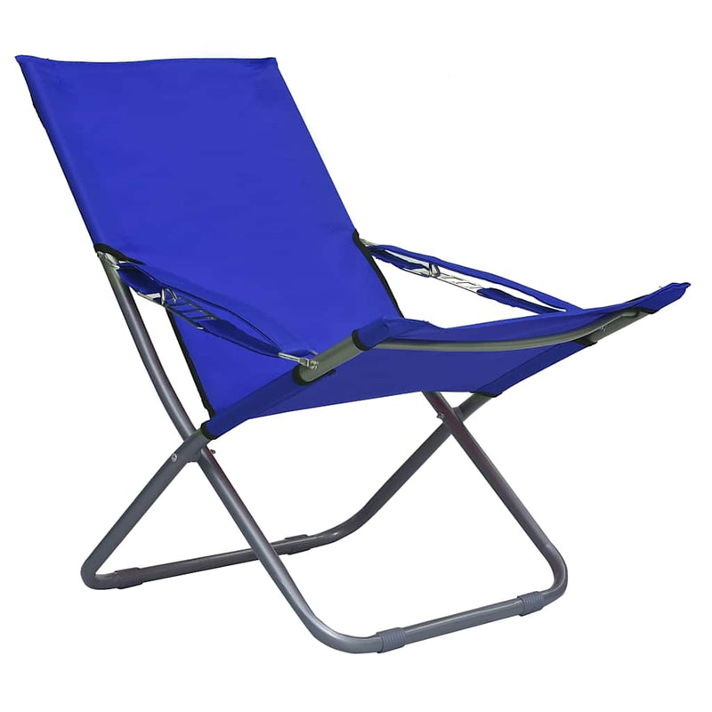 Scaune pliante 2 buc. Material textil albastru