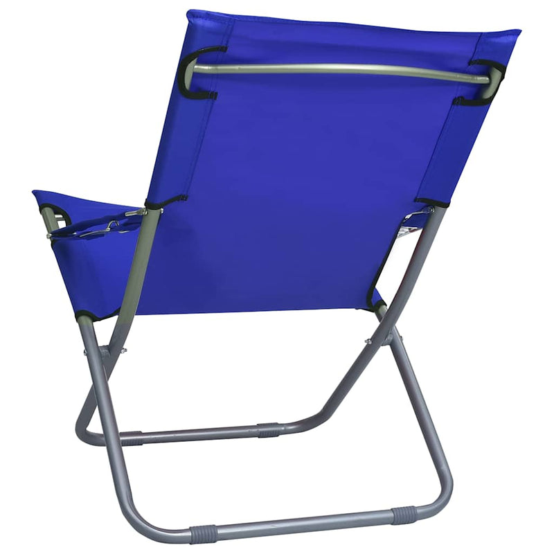 Scaune pliante 2 buc. Material textil albastru