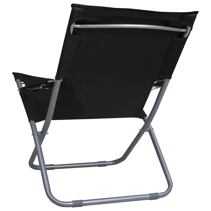 Scaune pliante 2 buc. Material textil negru