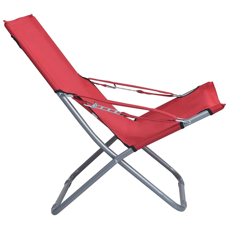 Scaune pliante 2 buc. Material textil roșu