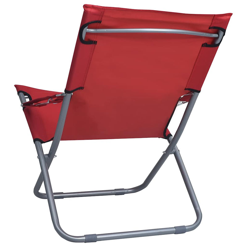 Scaune pliante 2 buc. Material textil roșu