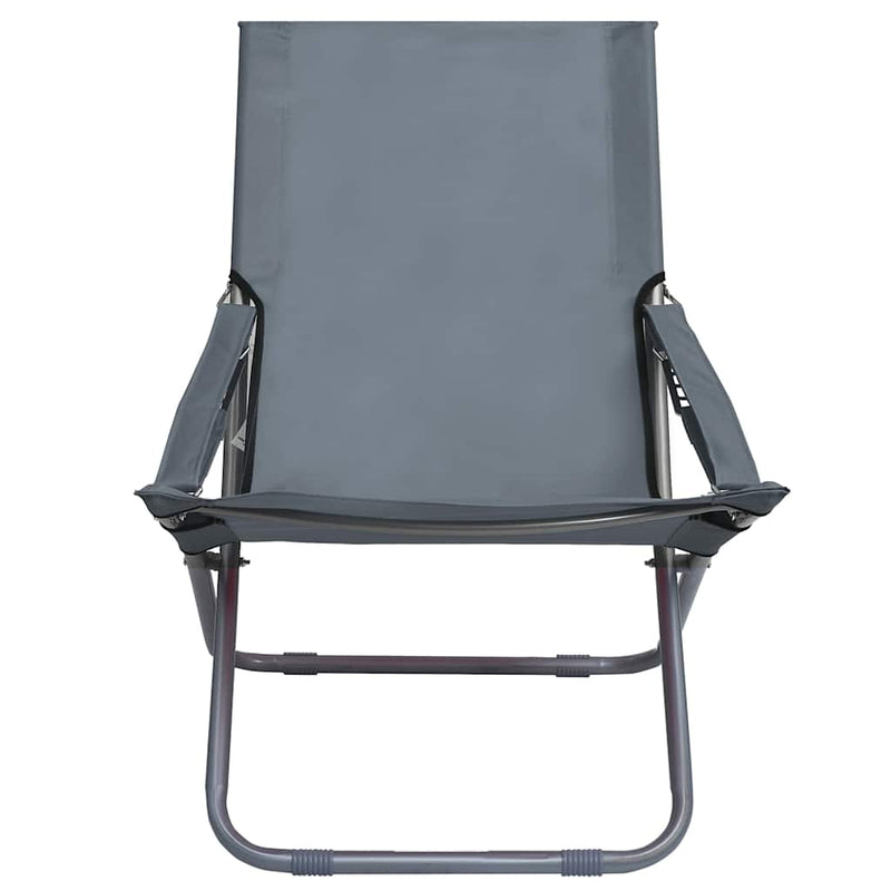 Scaune pliante 2 buc. Material textil gri