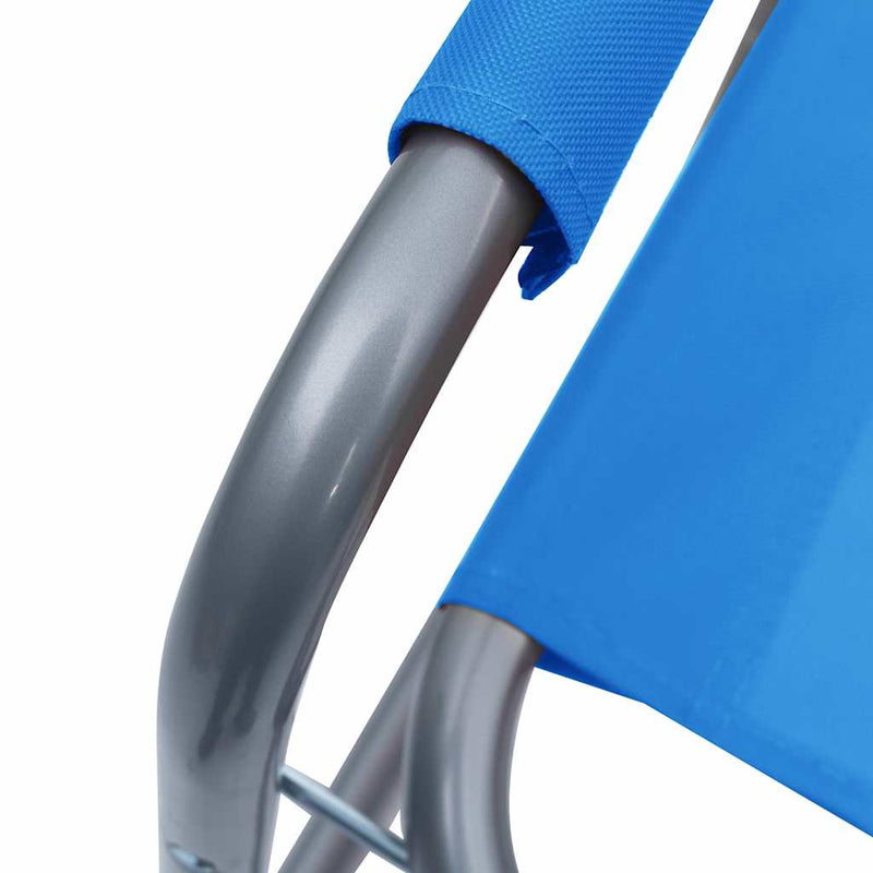 Scaune de regizor, 2 buc., albastru, oțel