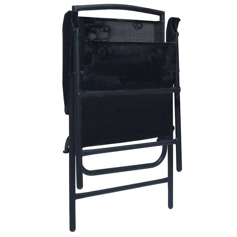 Scaune pliante 2 buc Texilene Negre