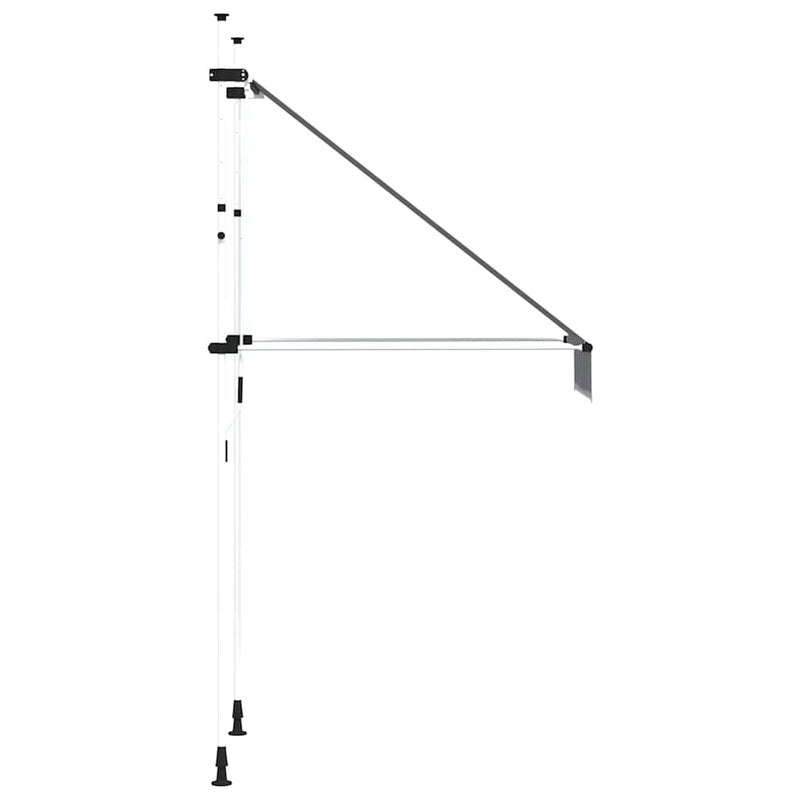 Copertină retractabilă manual, dungi albastru și alb, 100 cm