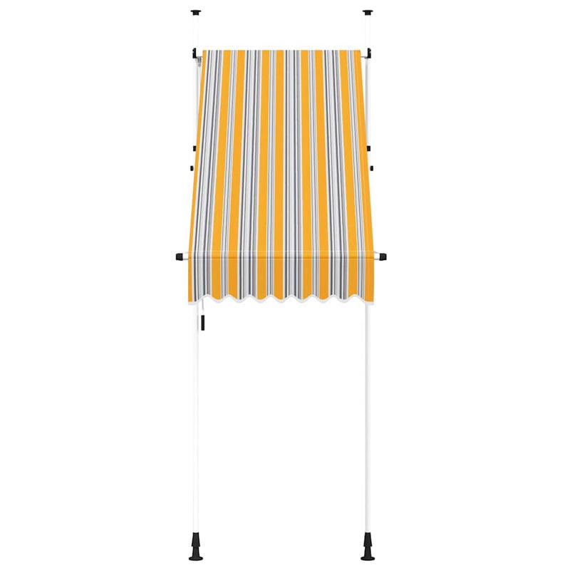 Copertină retractabilă manual, galben & albastru, 100 cm, dungi
