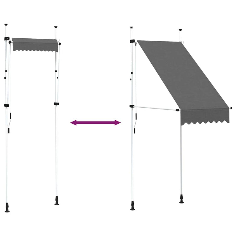 Copertină retractabilă manual, antracit, 100 cm