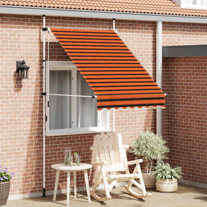 Copertină retractabilă manual, portocaliu și maro, 150 cm