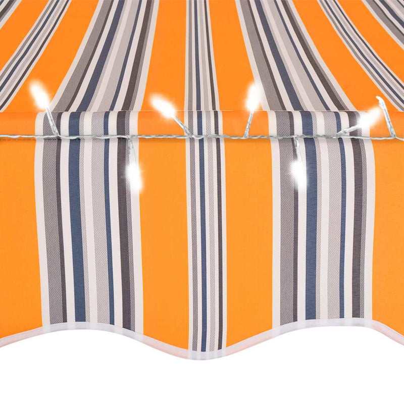 Copertină retractabilă manual cu LED, galben & albastru, 300 cm