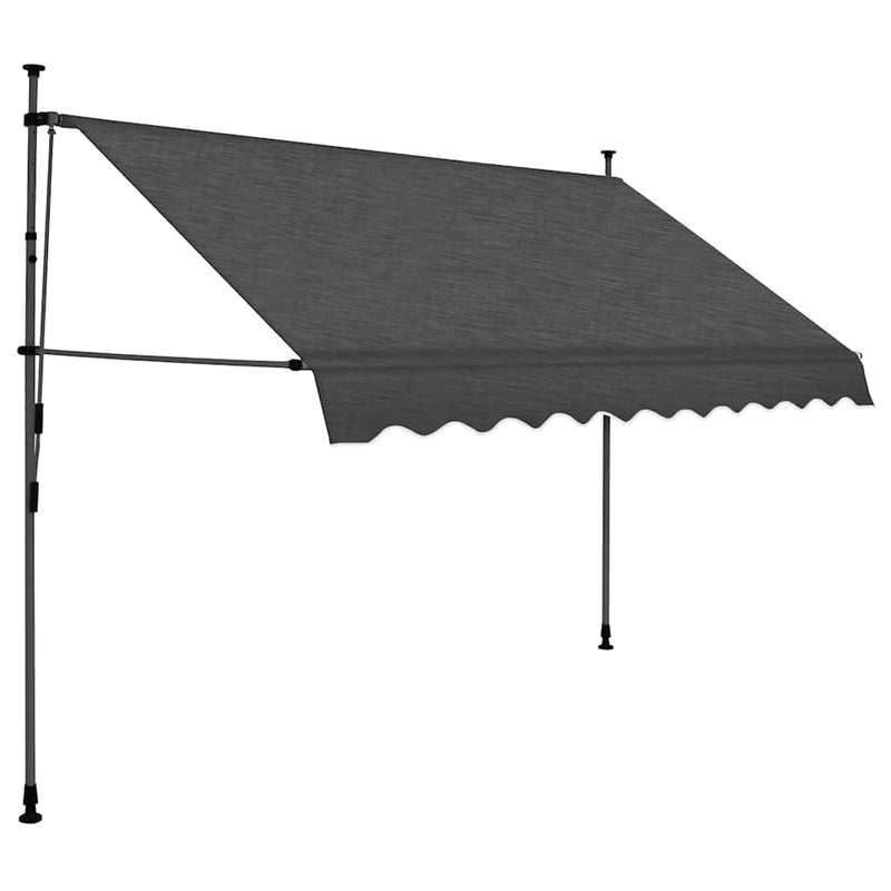 Copertină retractabilă manual cu LED, antracit, 250 cm