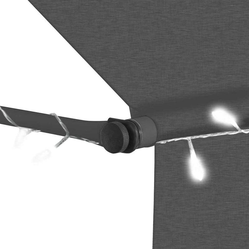 Copertină retractabilă manual cu LED, antracit, 350 cm