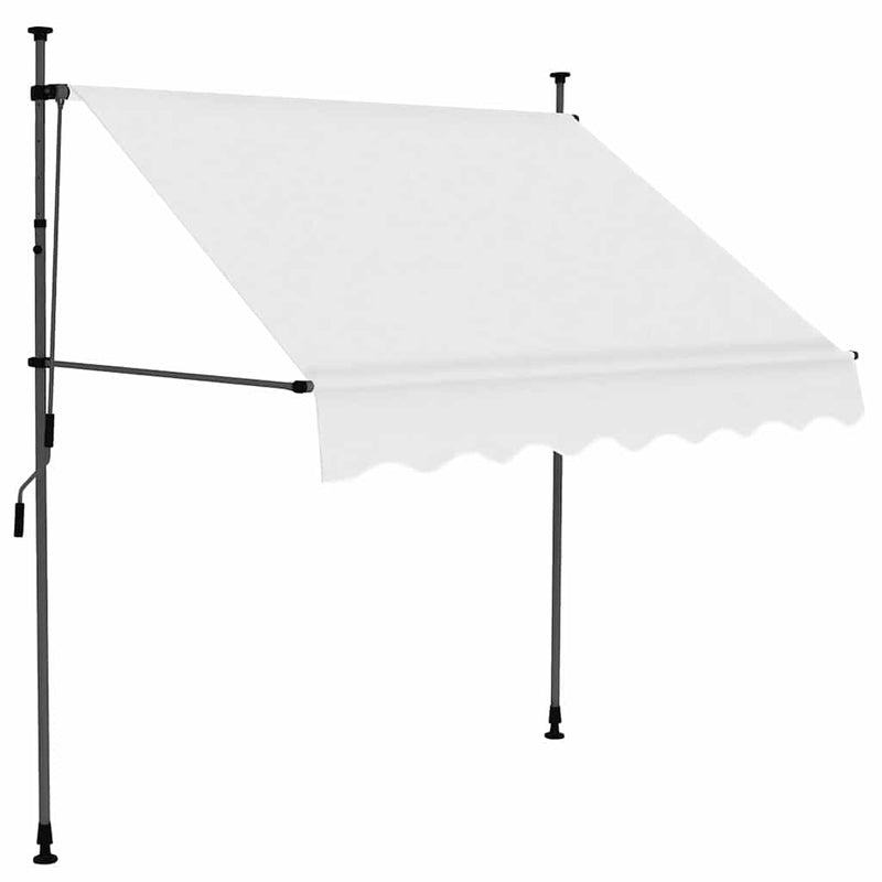 Copertină retractabilă manual cu LED, crem, 100 cm