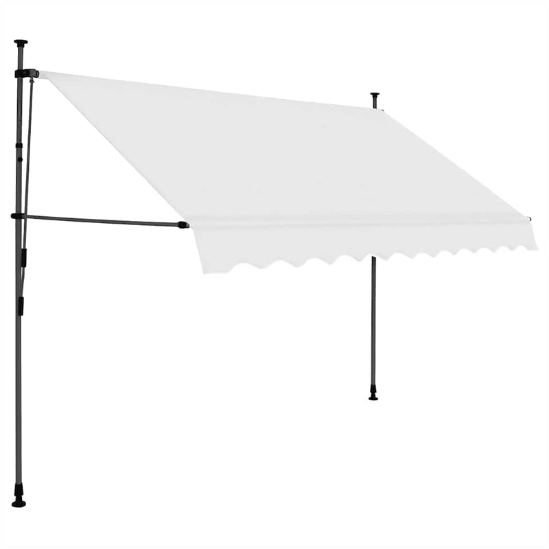 Copertină retractabilă manual cu LED, crem, 250 cm