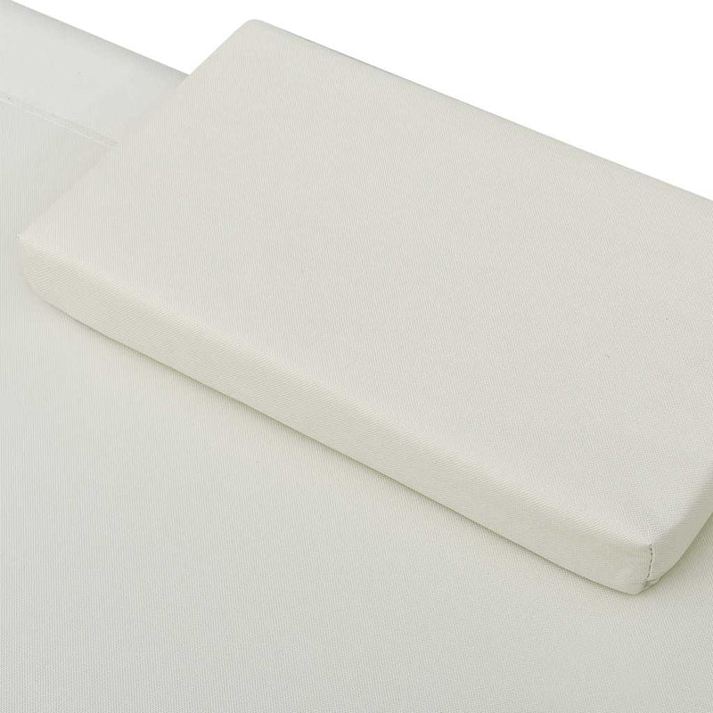 Pat șezlong de exterior, crem, material textil