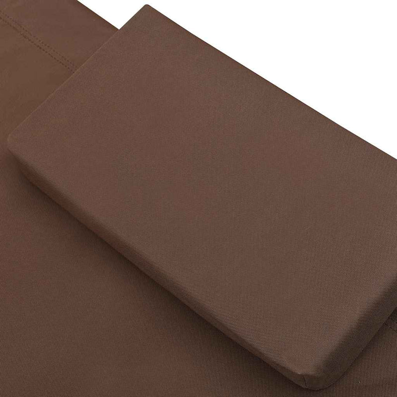 Pat șezlong de exterior, maro, material textil