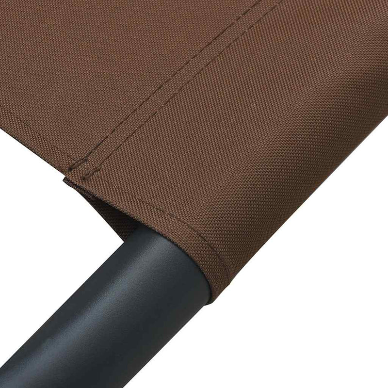 Pat șezlong de exterior, maro, material textil