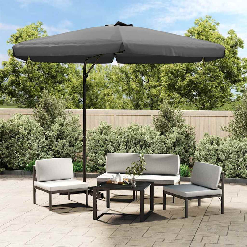 Umbrelă de soare de exterior, stâlp din oțel, antracit, 300 cm