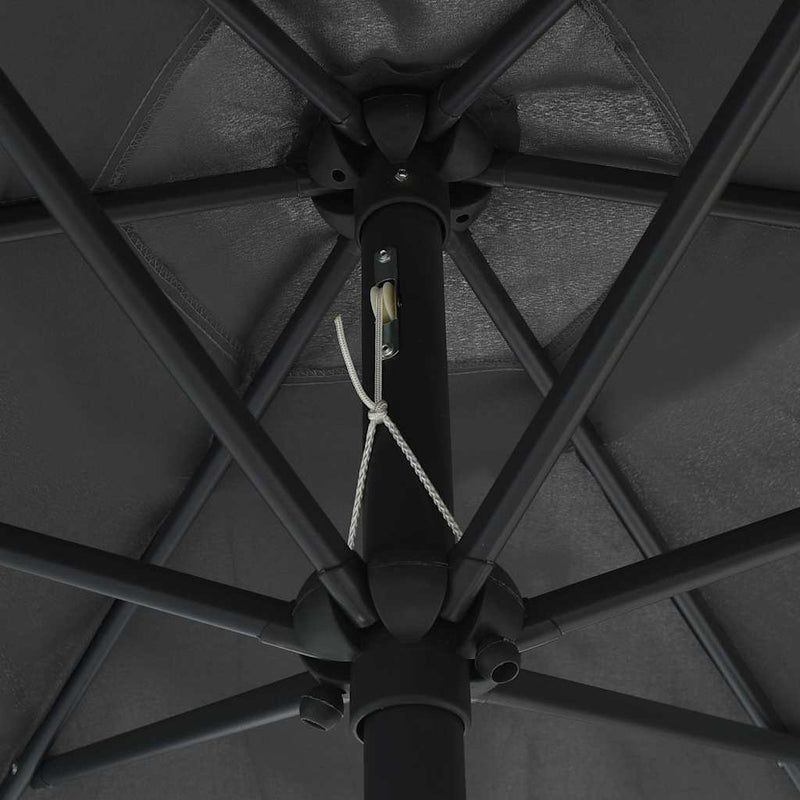 Umbrelă de soare cu stâlp din aluminiu, antracit, 270x246 cm