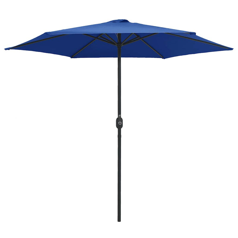 Umbrelă soare de grădină stâlp aluminiu albastru azur 270x246cm