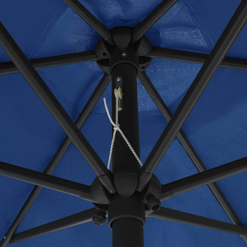 Umbrelă soare de grădină stâlp aluminiu albastru azur 270x246cm
