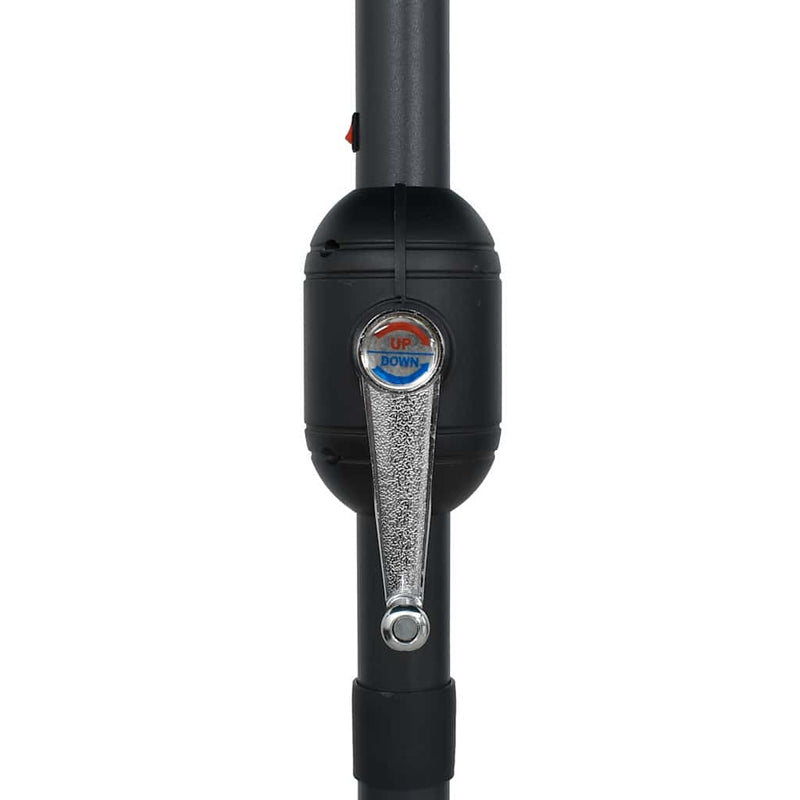 Umbrelă de soare cu LED-uri, stâlp din aluminiu, taupe, 270 cm