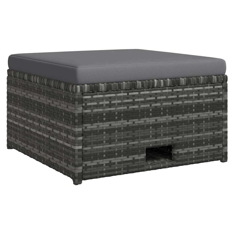 Set mobilier de grădină cu perne, 4 piese, poliratan, gri