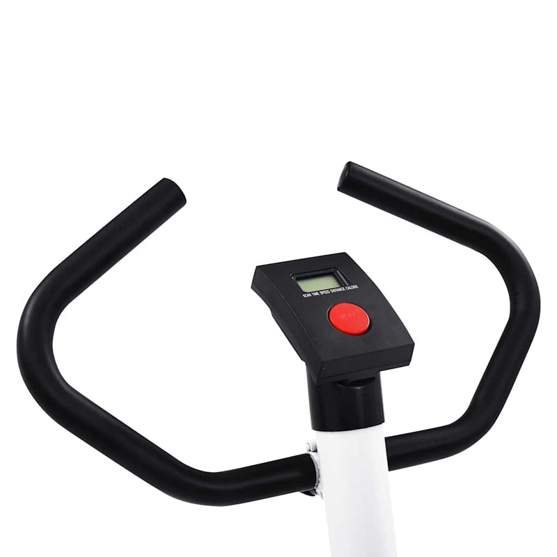 Bicicletă fitness cu curea de rezistență, alb