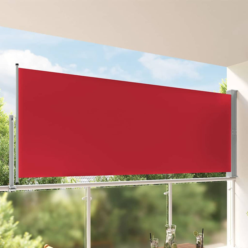 Copertină laterală retractabilă de terasă, roșu, 140 x 300 cm
