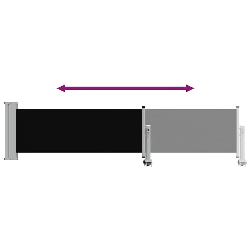 Copertină laterală retractabilă de terasă, negru, 60 x 300 cm