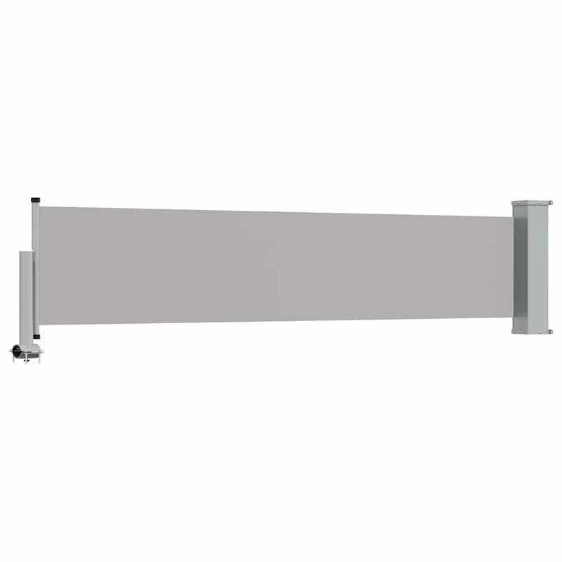 Copertină laterală retractabilă de terasă, gri, 60 x 300 cm