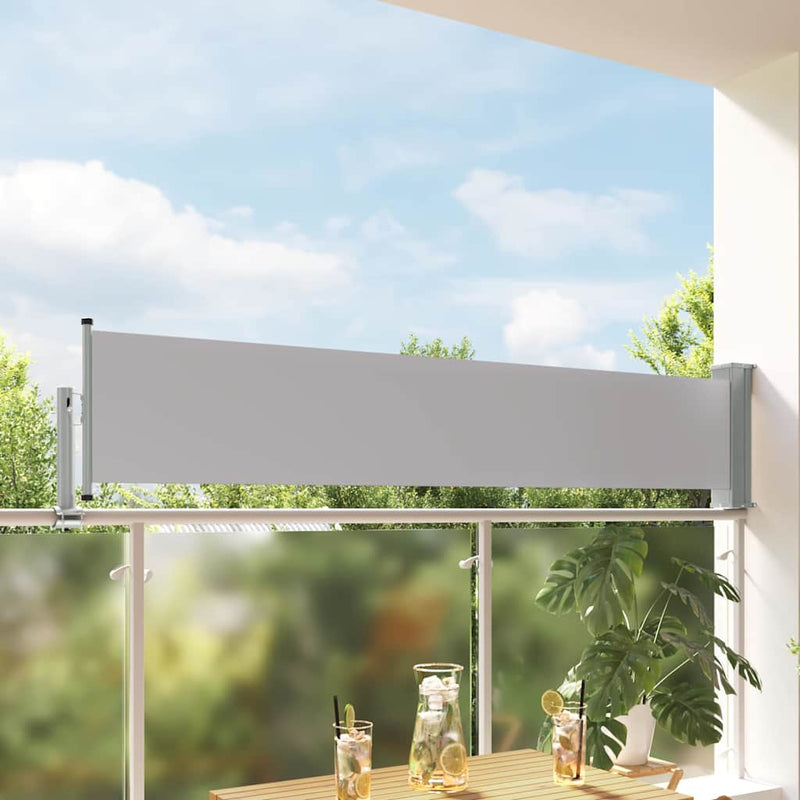 Copertină laterală retractabilă de terasă, gri, 60 x 300 cm