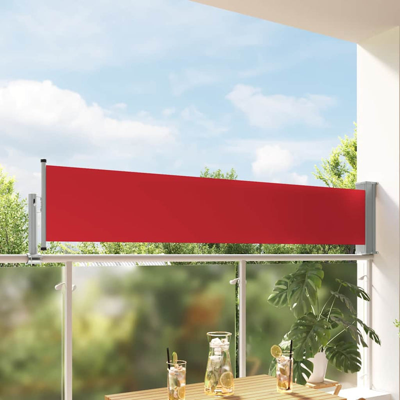 Copertină laterală retractabilă de terasă, roșu, 60 x 300 cm