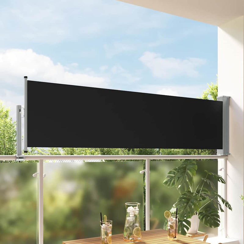 Copertină laterală retractabilă de terasă, negru, 80 x 300 cm