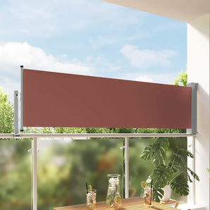 Copertină laterală retractabilă de terasă, maro, 80 x 300 cm
