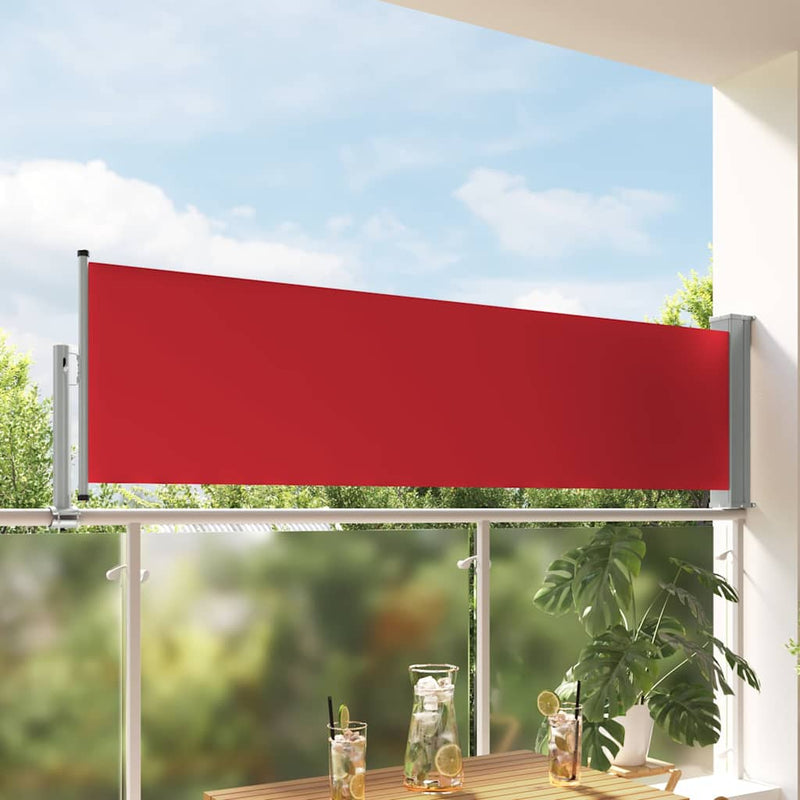 Copertină laterală retractabilă de terasă, roșu, 80 x 300 cm