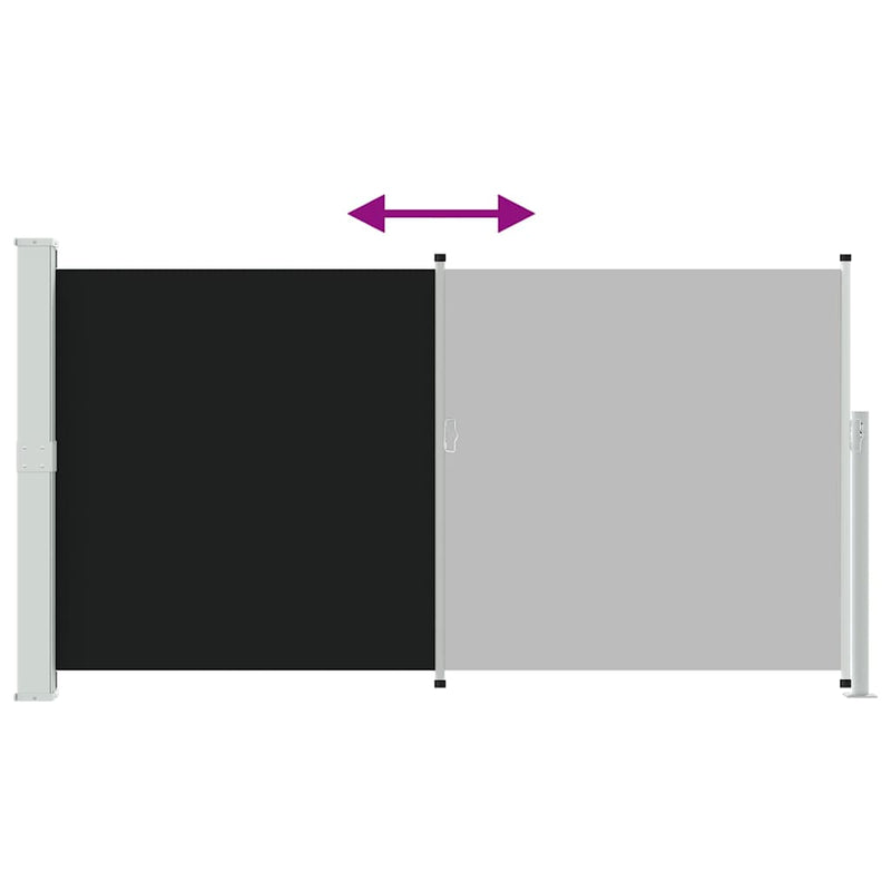 Copertină laterală retractabilă de terasă, negru, 170 x 300 cm