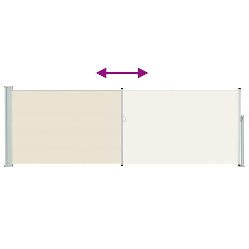 Copertină laterală retractabilă de terasă, crem, 100 x 314 cm